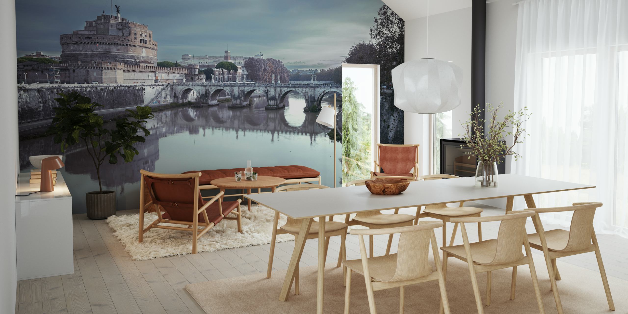 Castle St Angelo scenery blue grey color wall mural